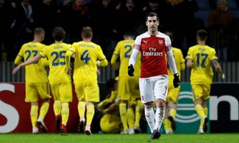 Arsenal bất ngờ gục ngã tại Europa League