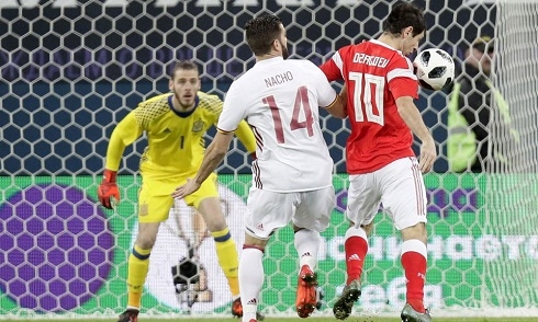 Video bóng đá Giao hữu Quốc tế: Nga 3-3 Tây Ban Nha