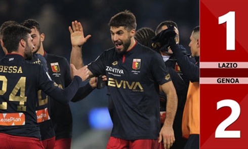 Video bóng đá Serie A: Lazio 1-2 Genoa