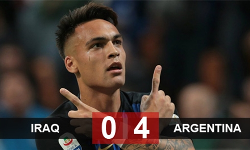 Video bóng đá Giao hữu Quốc tế: Iraq 0-4 Argentina
