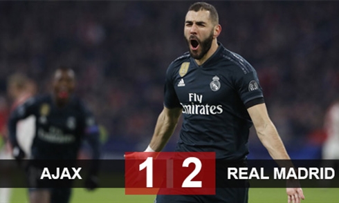 Video bóng đá Champions League: Ajax 1-2 Real Madrid