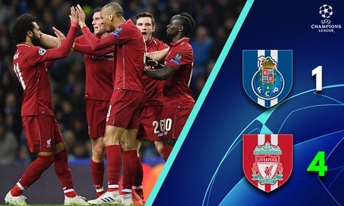 Video bóng đá Champions League: Porto 1-4 Liverpool