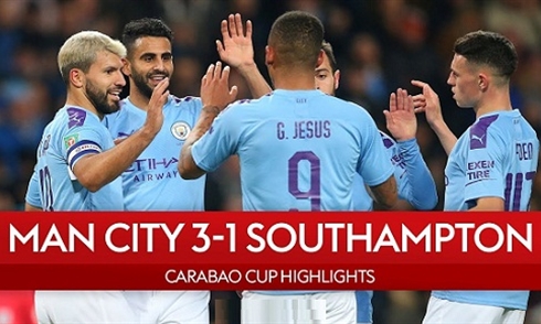 Video bóng đá League Cup 2019/20: Man City 3-1 Southampton