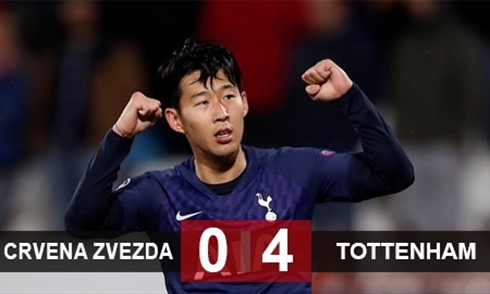 Video bóng đá Champions League 2019-2020: Crvena 0-4 Tottenham