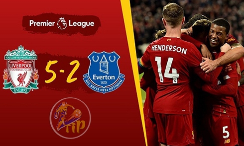 Video bóng đá Premier League 2019/20: Liverpool 5-2 Everton