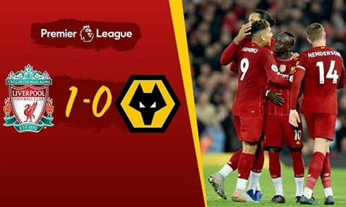 Video bóng đá Premier League 2019/20: Liverpool 1-0 Wolves