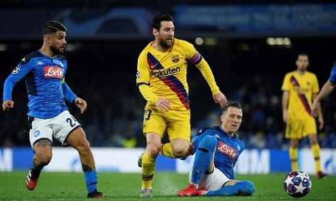 Video bóng đá Champions League 2019-2020: Napoli 1-1 Barcelona