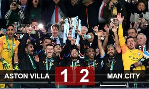 Video bóng đá CK League Cup 2019/20: Aston Villa 1-2 Man City