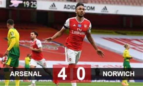 Video bóng đá Premier League 2019-2020: Arsenal 4-0 Norwich