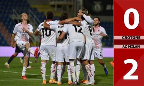 Video bóng đá Serie A 2020-2021: Crotone 0-2 AC Milan