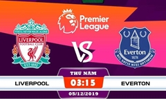 Soi kèo bóng đá Premier League 2019/20 giữa Liverpool vs Everton