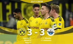 Video bóng đá Bundesliga: Dortmund 3-3 Paderborn