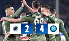 Video bóng đá Serie A 2019-2019: Sampdoria 2-4 Napoli