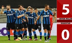 Video bóng đá Europa League 2019/20: Inter Milan 5-0 Shakhtar Donetsk